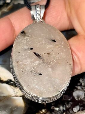 Beautiful Red Schrol Rutile Quartz Pendant 2 1/2”